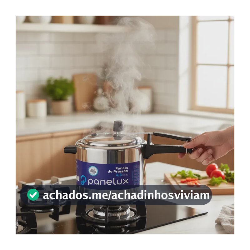 Panela De Pressão 4,5 Litros Alumínio Polido Panelux Classic Cor Cinza