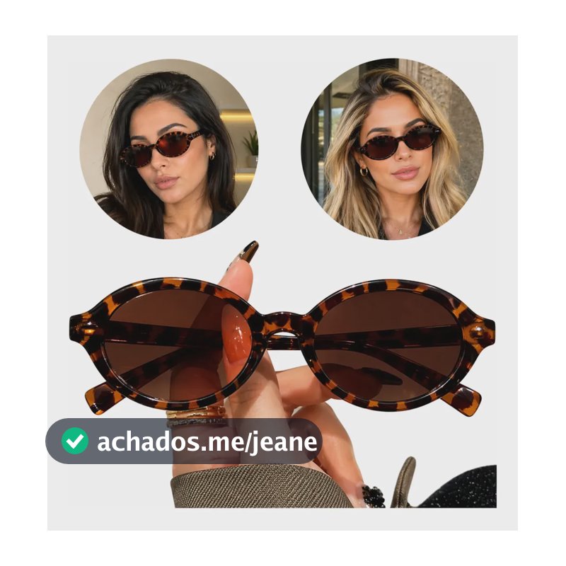 Óculos De Sol Feminino Oval Blogueira Retro Vintage Moda Nyc