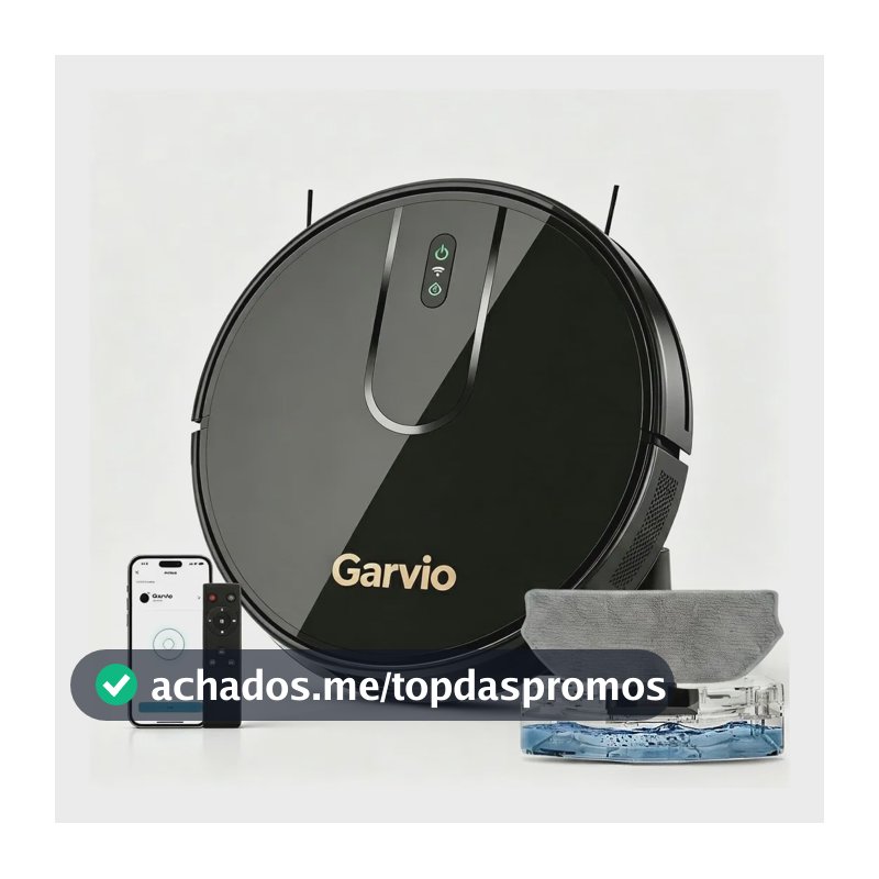 Robô Aspirador E Passa Pano 8000pa 3 Em 1 Bivolt  Preto Preto 127/220v