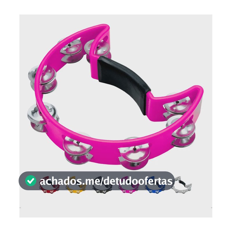 Pandeiro Meia Lua Profissional Samba Pandeirola Zaidan's Cor Rosa