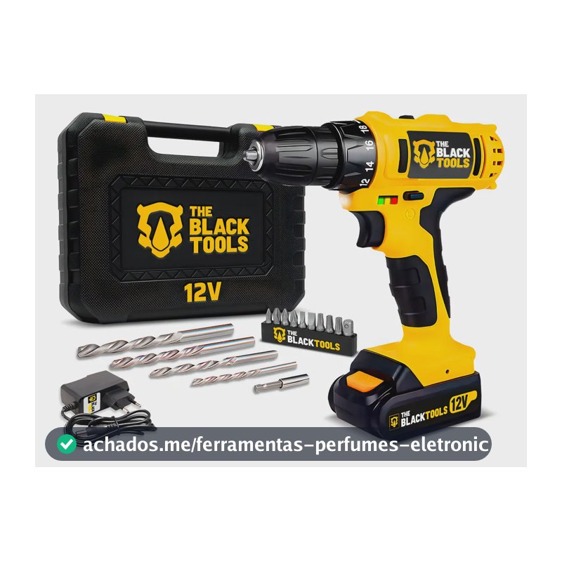 Parafusadeira Furadeira 3/8 Bivolt A Bateria 12v Cor Amarelo/preto Frequência 60