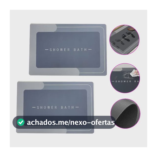 Kit2 Tapetes Para Banheiro Tapete Mágico Ultra Secagem Rápid Azul-claro