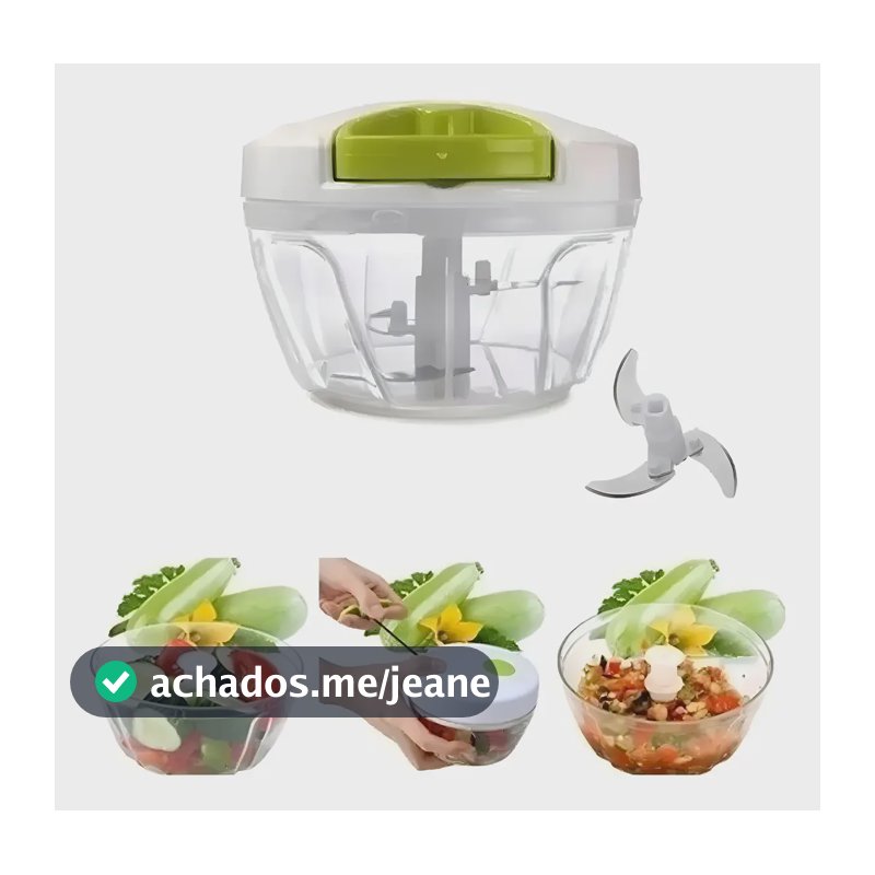 Mini Processador Triturador Para Alimentos 3 Laminas Manual