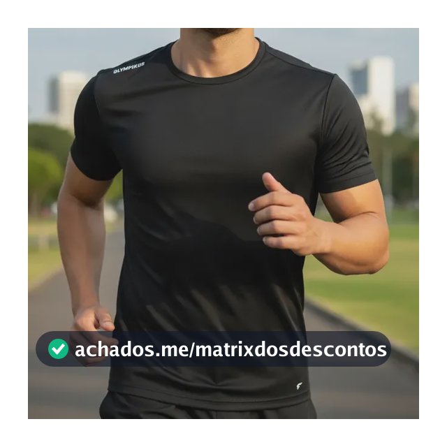 Camiseta Masculina Olympikus Academia Dry Fit Treino Corrida Preta Liso M