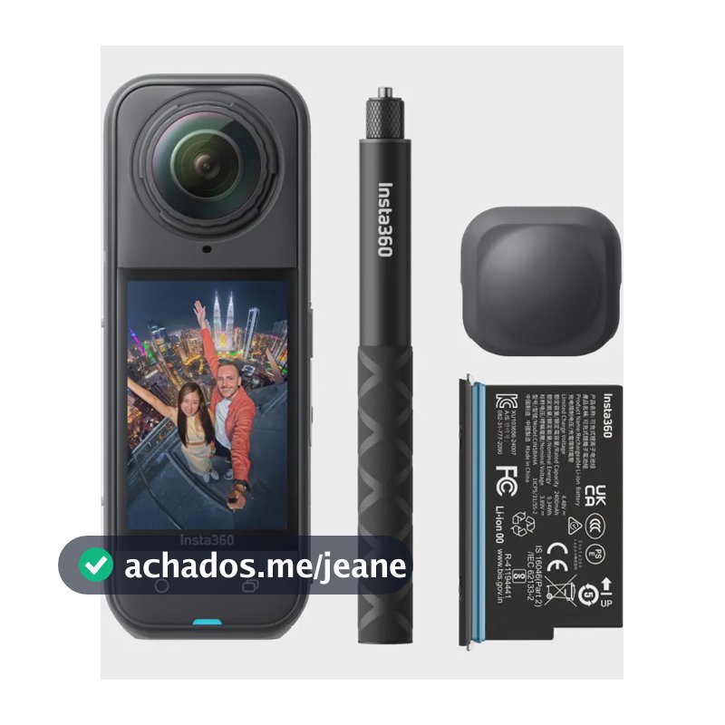 Câmera De Ação Insta360 X5 Kit Starter Bundle Preta Preto