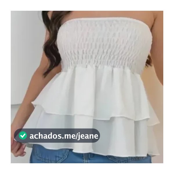 Blusa Tomara Que Caia Elastex Com Babado Elegante