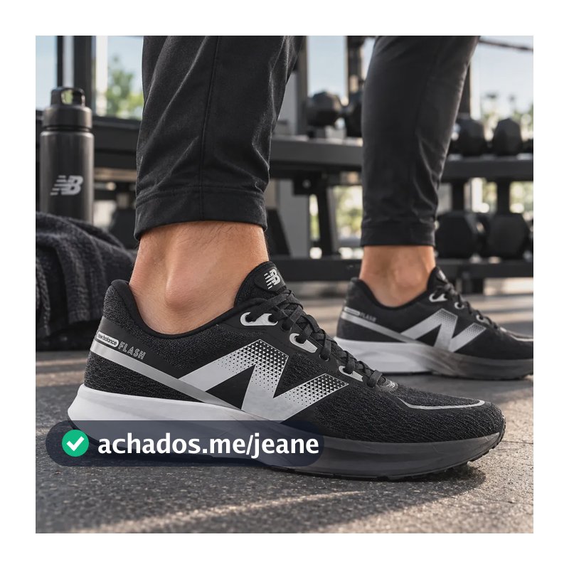 Tênis Masculino Dynasoft Flash V7 New Balance Preto/prata Liso 40