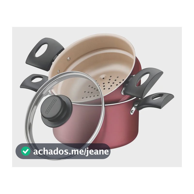 Cuscuzeira Cozi-vapore 16cm Tramontina Antiaderente Vermelha