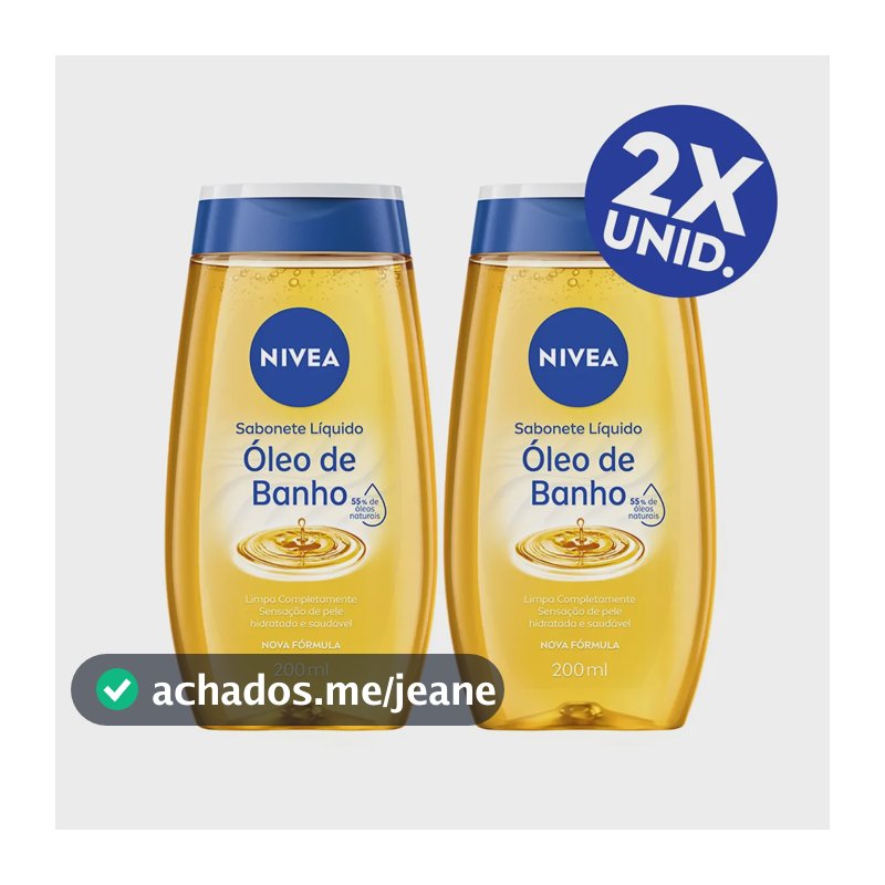 NIVEA KIT Sabonete Líquido Óleo de Banho 200ml - 2 Unidades