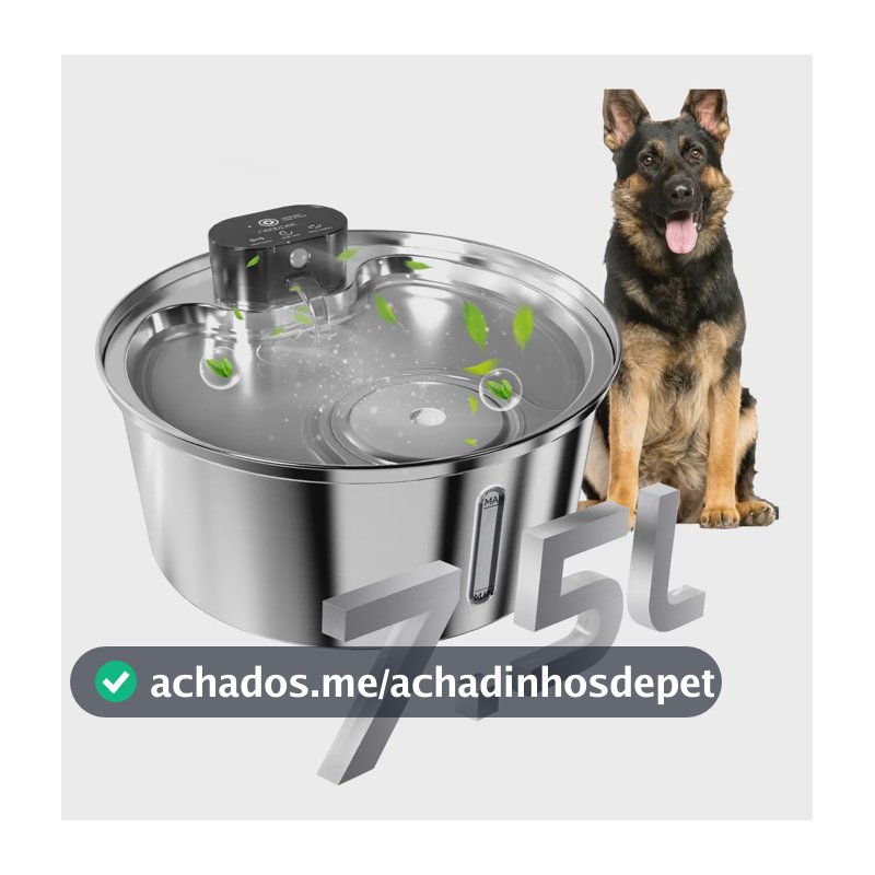 Bebedouro Automático Sem Fio para Cães e Gatos 7,5 Litros Branco