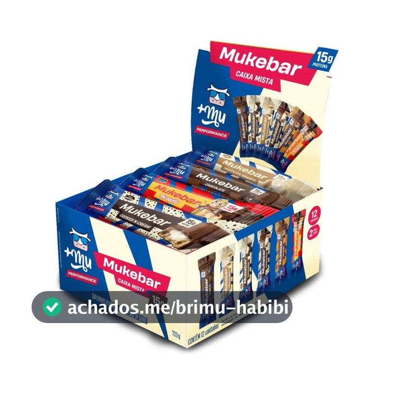 Whey protein +Mu em barra de cereais sabor Mix x 720g 12 un