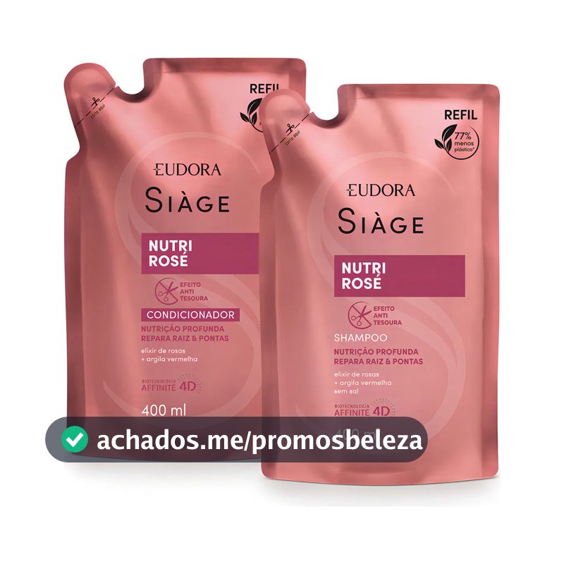 Kit Refil Siàge Nutri Rosé: Shampoo + Condicionador
