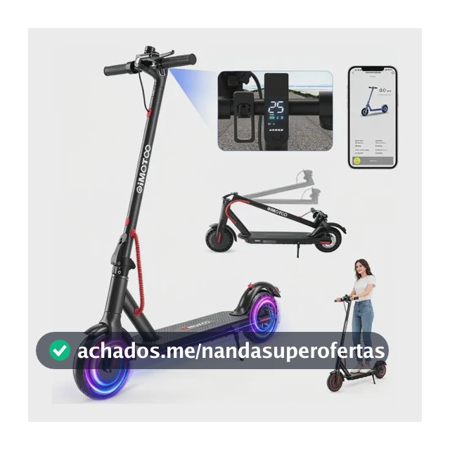 Oimotoo Patinete Scooter Elétrico 350w Dobrável C/bluetooth Preto Oimotoo