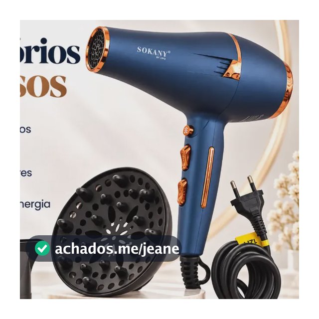 Secador Com Difusor De Cabelos Profissional Cacho Leve