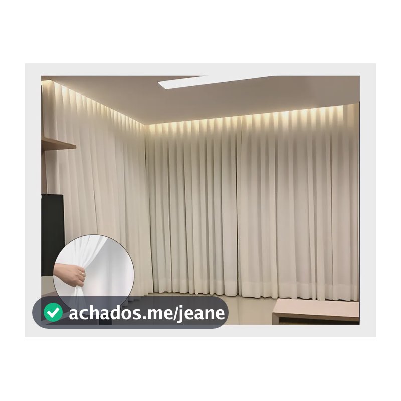Cortina Gaze Linho E Blackout 100% - 6m X Altura Tri. Duplo Altura Da Cortina 2,75 Metros Cor Off White / Forro Marfin