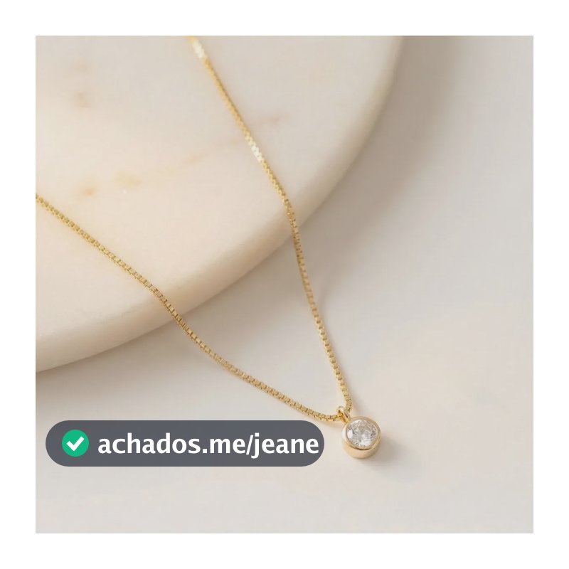 Colar Ponto De Luz Dourado Banhado A Ouro 18k Semijoia