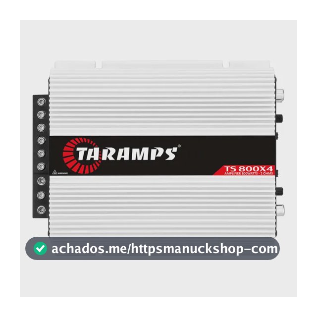 Modulo Taramps Ts 800 Rms TS800X4 2 Ohms Amplificador 800w Entrada Rca e Fio 4 Canais Som Automotivo
