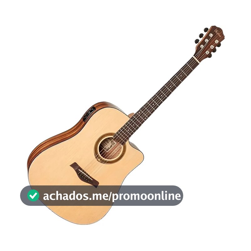 Violão Folk Hofma HMF290 Dreadnought Eletroacústico Tampo Abeto Piezo Audisys XR 6 Cordas