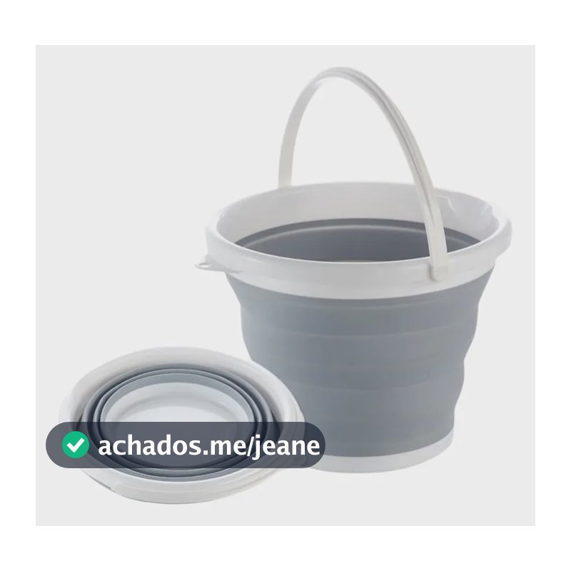 Balde Silicone Retrátil Dobrável 5 Litros Multiuso Limpeza Variado