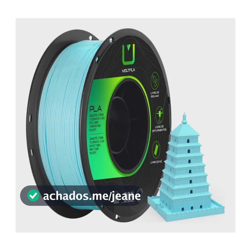 Filamento Pla Cores 1.75mm 1kg Multfila Impressora 3d Cor Azul-claro