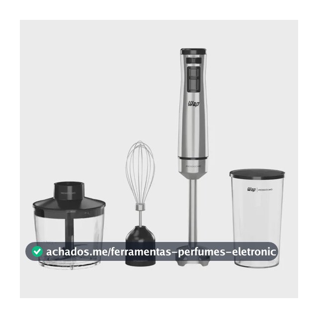 Mixer 3 Em 1 Wap Wm1 Processador Elétrico Portátil Inox Cor Preto