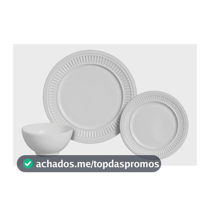 Kit Aparelho De Jantar Poppy 12 Peças Branco Scalla Cerâmica Branco