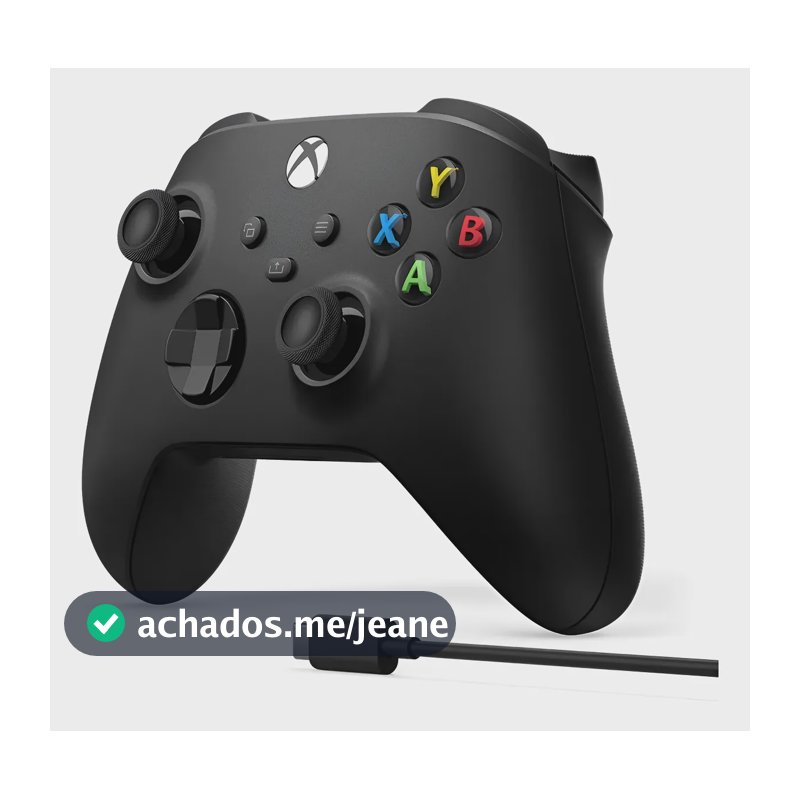 Controle Microsoft Xbox Sem Fio Carbon Black Preto