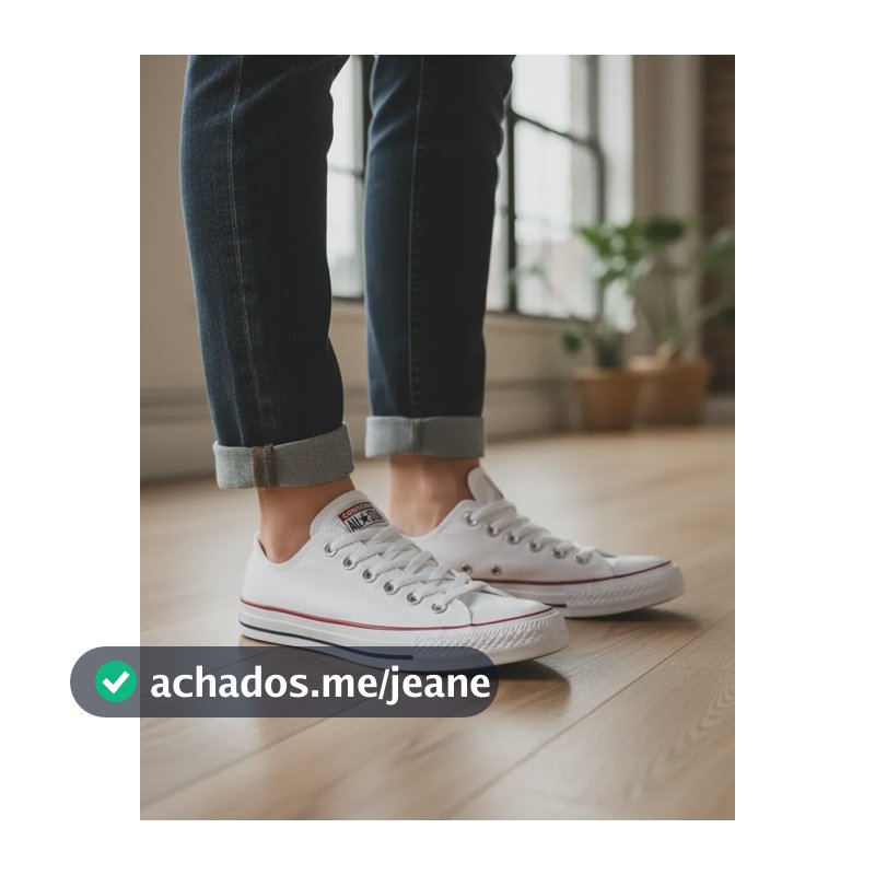 Tênis All Star Converse Classico Chuck Taylor Cano Baixo Branco/marinho Liso 36