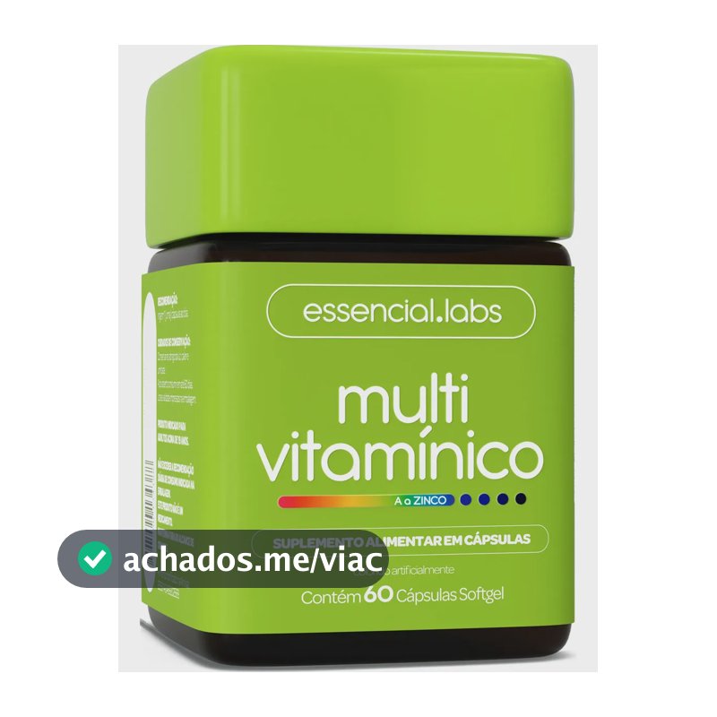 MULTIVITAMINICO de A a ZINCO - Polivitamínico com Fórmula Avançada e Concentrada - 60 cápsulas Softgel