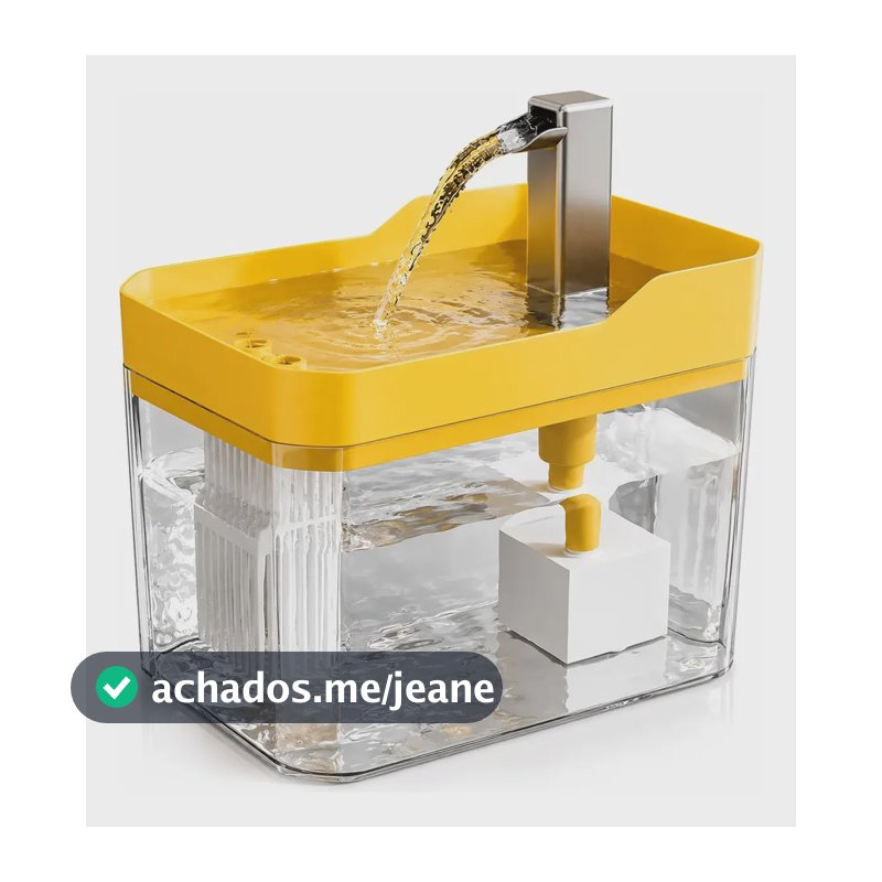 Fonte De Agua Para Gato Cachorro Bebedouro Automático Pet Amarelo
