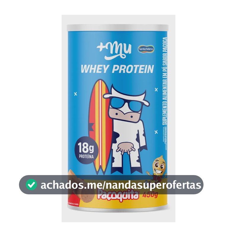 Proteína do soro do leite Whey concentrado +mu - chocolate com em pó sabor Paçoquinha x 450g