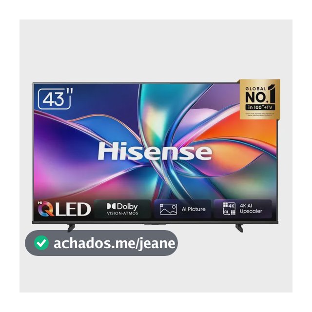 Smart TV Hisense HI-QLED 4K 43" Polegadas com Dolby Vision, Dolby Gaming e Compatibilidade Alexa- 43Q6QVV