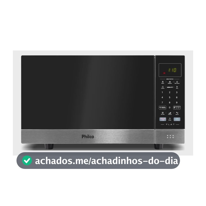 Micro-Ondas PMO30F Flat 28L Preto Espelhado Philco 220V