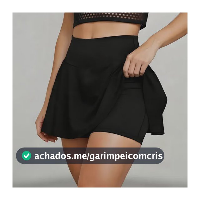 Short Saia Academia Feminino Cintura Alta Legging Fitness