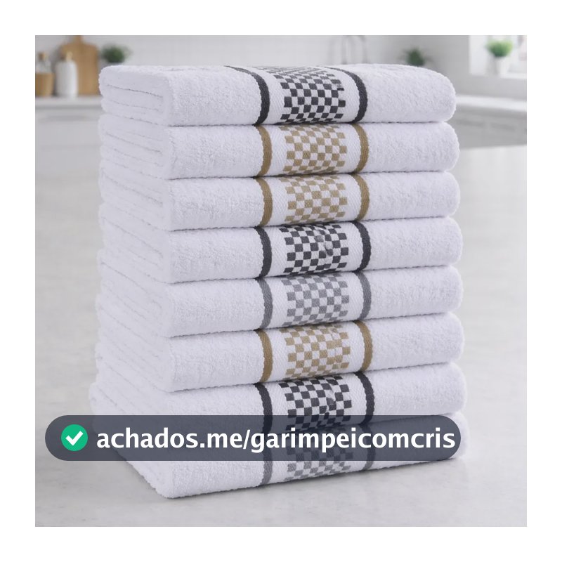 Kit 10 Panos De Prato Felpudo Atoalhado Premium Luxo 40x60 Multicolorido Quadriculado