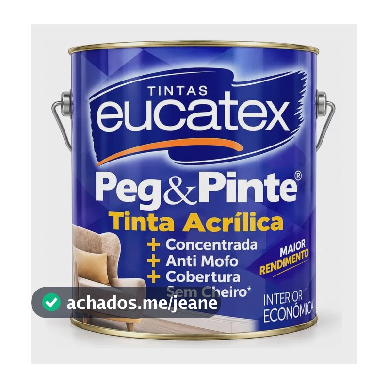 Tinta Acrílica Antimofo Peg e Pinte 3.6l Branco Neve