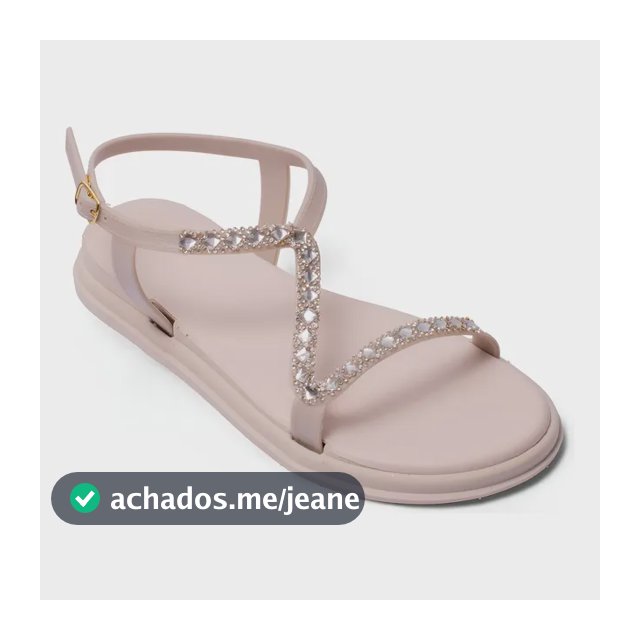 Sandália Papete Feminina Rasteira Brilho Strass Luxo Ajuste!