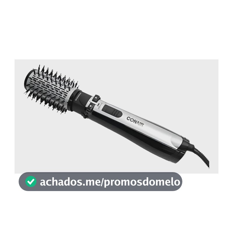 Escova Secadora Rotativa Diamond Rotating 900W Preto e Prata Conair