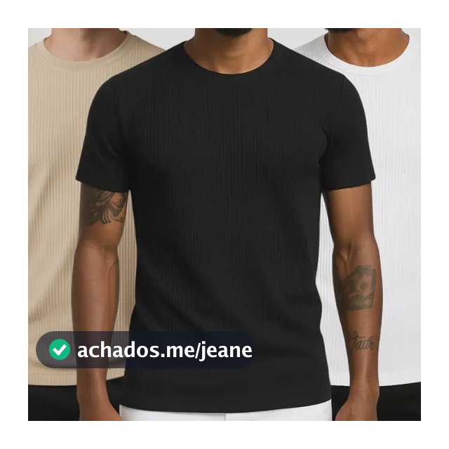 Kit 3 Camiseta Americana Camisa Ribana Canelada Algodão Slim