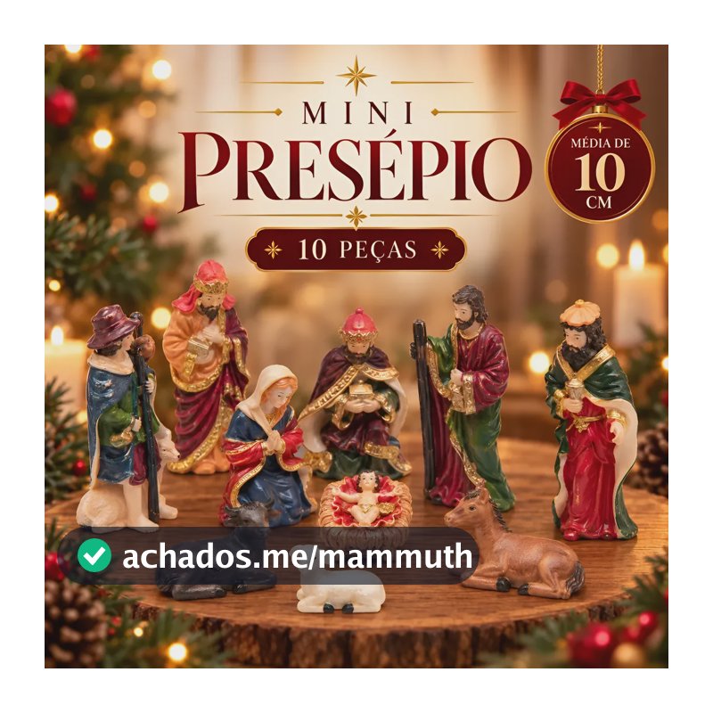 Mini Presépio De Natal Decoração Natalina Em Resina 10 Peças