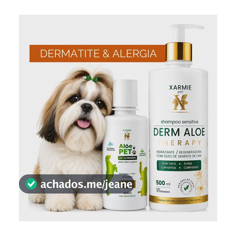 Kit Alergia Dermatite Pet Anti Coceira Aloe Pet E Derm Aloe Laranja Doce