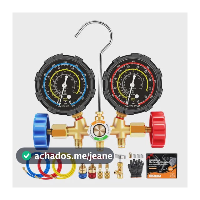 Kit Manifold Ar Condicionado Refrigeração Manômetro Simulado