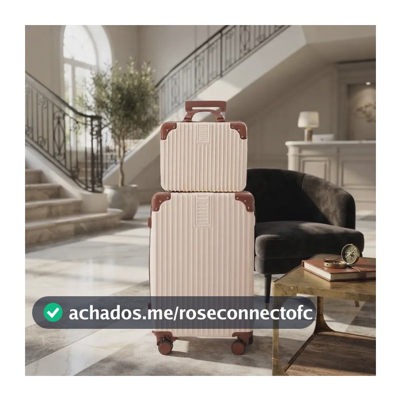 Mala De 10kg Bordo De Mão Bloguerinha Com Frasqueira Viaggio Creme Listras