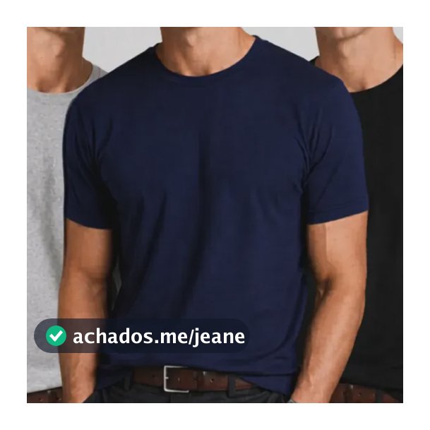 Kit 5 Camiseta Masculina Básica Slim Fit Algodão