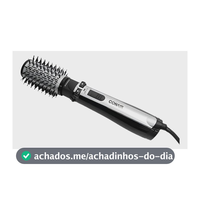 Escova Secadora Rotativa Diamond Rotating 900W Preto e Prata Conair