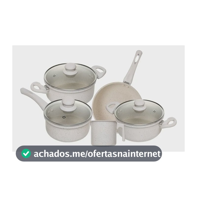 Lyor Granito Chef Conjunto 5 Panelas Revestimento Cerâmico Antiaderente Elegância Off White