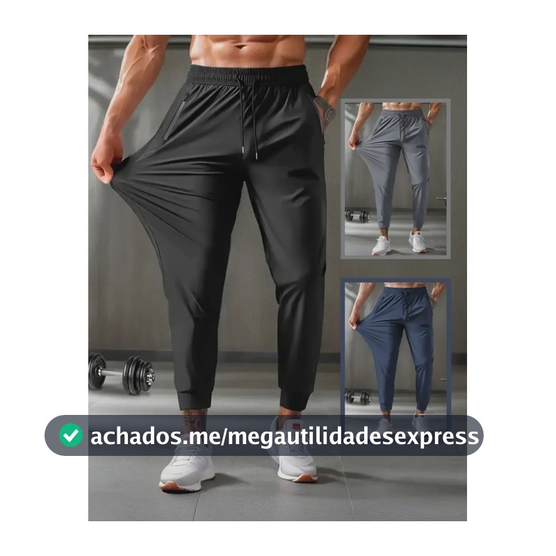 Calça Dry Fit Masculina Tecnológica Poliamida Com Elastano Preto Dry Fit Gg 46/48