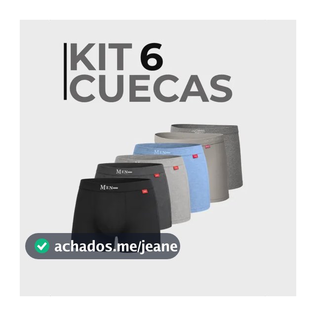 Kit 6 Cueca Boxer Masculina Poliamida, Cf Sports Sortido Liso M