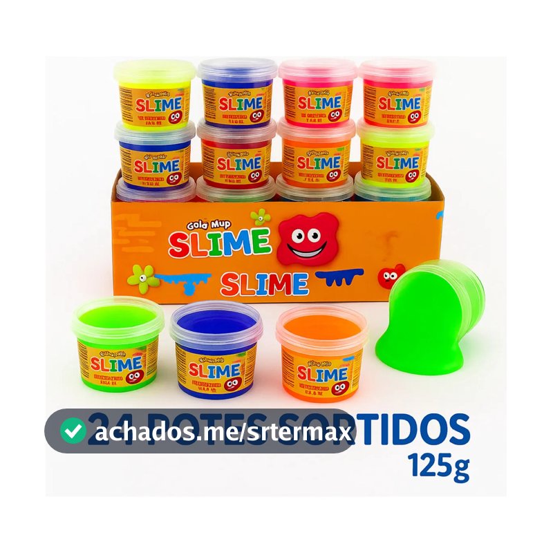 Kit De Slime 24 Potes Lavável Criativa Educativa Relaxante