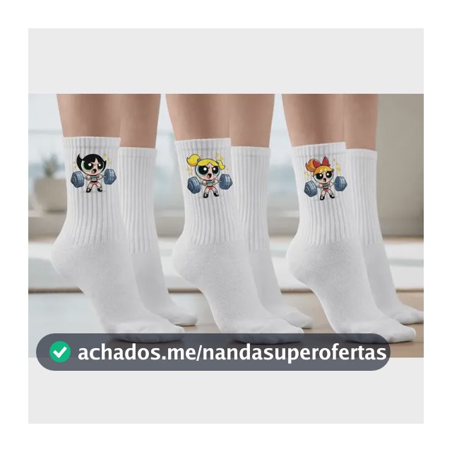 Kit 3 Pares Academia Treino Meninas Super Poderosas Maromba Branco Meninas Superpoderosas Un